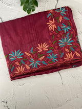 Blended tussar embriodery saree MTS9567