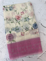 Chanderi digital printed saree with chikankari embriodery MSH171