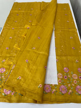Art tussar saree with embroidery MST677