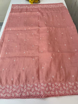 Crush Organza cutwork & embroidery saree MS9735- Peach