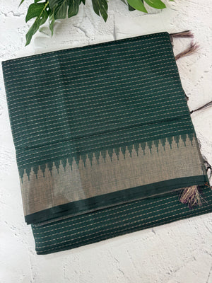 Semi silk sarees with temple border  MTS890