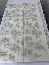 Mul chanderi saree with tissue applique work MSH189 - Offwhite