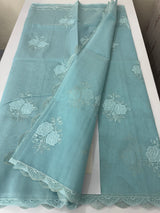 Kota Moonga checks Applique work saree  MSH278 Blue