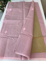 Kota silk saree with applique work MKAS29 Pink