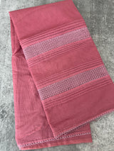 Supernet saree with crochet work and lace border MCJ5433 DarkPeach