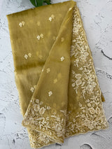 Tissue Organza saree with embroidery, pearl and cutdana work MS15207