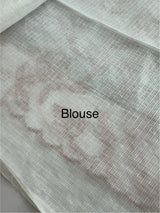 Soft kota checks saree with embroidery - SVWISS white & red