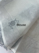 Viscose Organza saree with applique work-MSH101 Ash