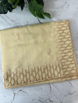 Blended tussar saree with cutwork border- MSHK691 PearlCream