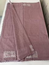 Mul chanderi organza applique work saree  MSH172