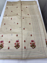 Blended semi tussar silk saree with embroidery MSJ677(3)- Cream