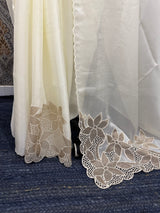 Georgette - Organza saree with applique work MS5089- Cream