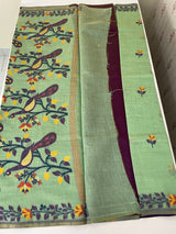 Jamdani silk Cotton Saree with peacock motifs  MSJ788 (3)