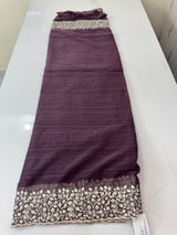 Chiffon Georgette saree with embriodery border - SRDIRR