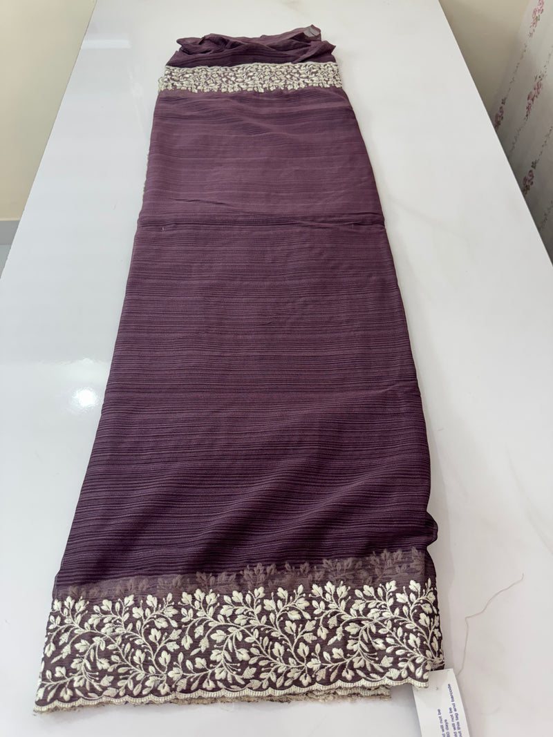 Chiffon Georgette saree with embriodery border - SRDIRR