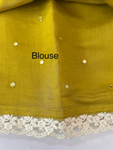 Blended Malai chanderi saree with lace borders MS5568