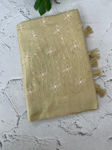 Butter silk saree with embroidery MTS569