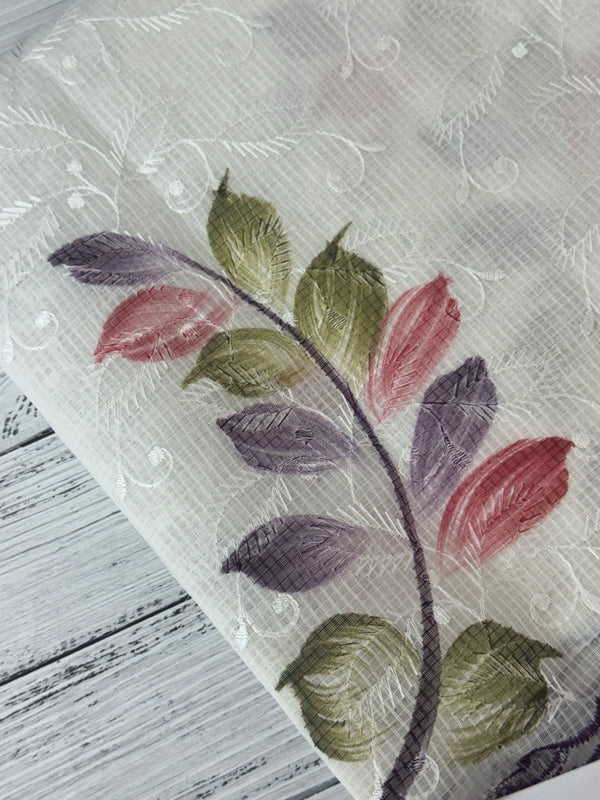 NetkKota sarees with handpainting and embroidery MS7833