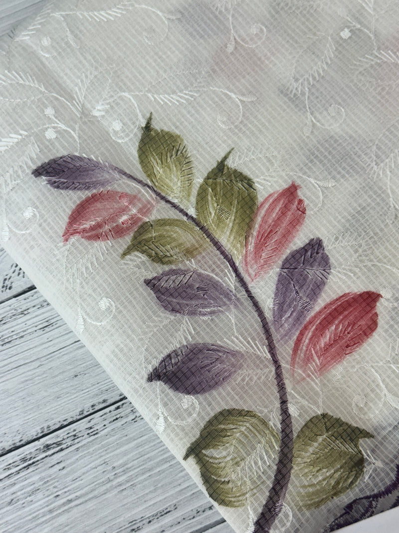 NetkKota sarees with handpainting and embroidery MS7833