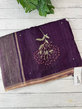 Pure linen handwork sarees MLS7854