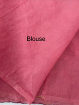 Mul chanderi tissue applique saree MSH151- CrimsonPink