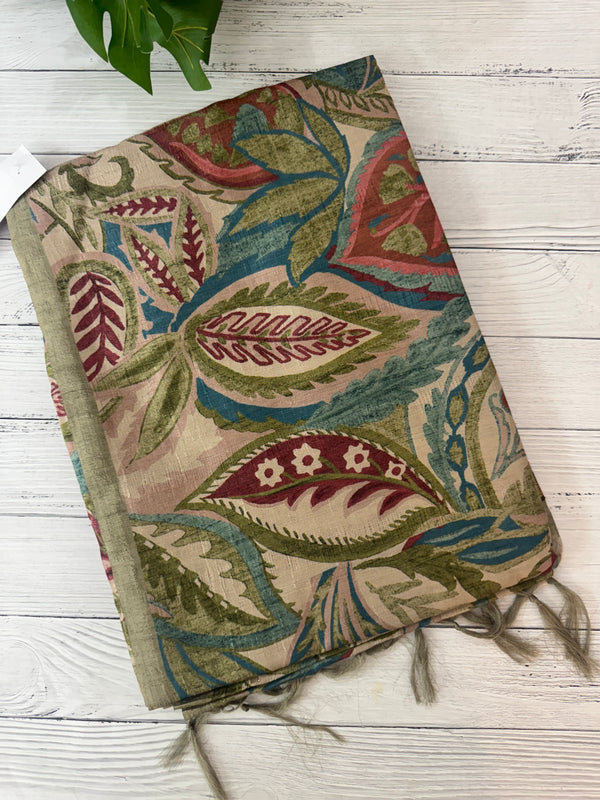 Printed soft crepe silk sarees MS5432