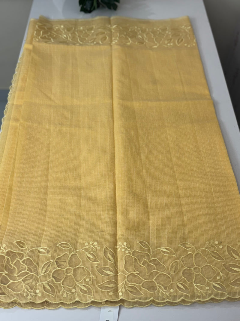 Soft kota silk saree with applique work MS85432