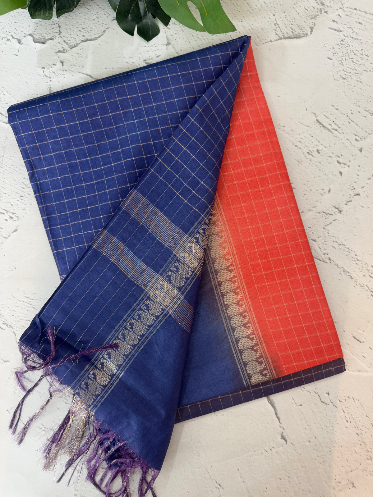 Bhagalpuri Semi tussar saree with contrast retta pattu borders and blouse -MS895(13)