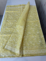 Netkota saree with chikankari embriodery work saree  MS11979 Yellow