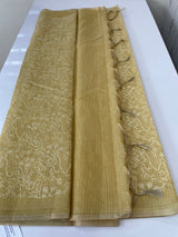 Tissue Silk embriodery saree MS49888