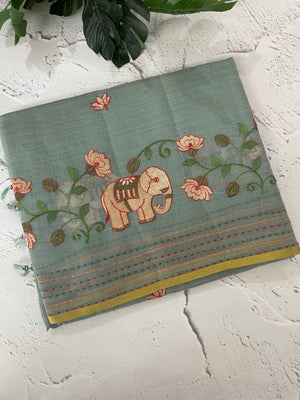 Cotton silk Saree with embroidery MSJ7666