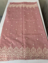 Soft Chanderi saree with embroidery borders- MCK77 PeachPink