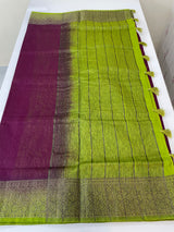 Jute silk sarees with contrast pallu & blouse MJL324