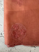 Organza saree with embroidery - MSH375 Peach