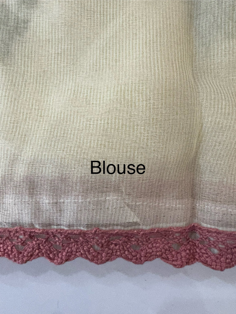 Viscose organza saree with cross stitch embroidery MS5089- DuskyOnion