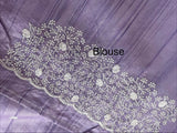 Semi tussar saree with embroidery MST121 Lavender