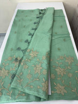 Mul chanderi tissue applique saree MSH150