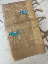 Tissue silk saree with embroidery MSH236