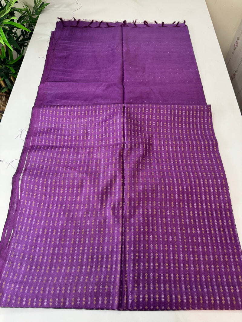 Semi tussar saree with thread work SBHMSH Violet