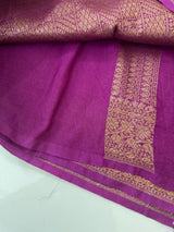 Semi katan Banarasi saree in antique zari weaving - MSKB899 Vadamalli