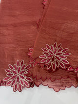 Crush Organza saree MSK5463- Deep Mauve