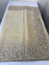 Crush tissue Organza saree with embroidery work MS14791- Beige