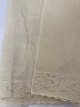 Moonga checks saree with Net Applique borders  MSH157 Ivory