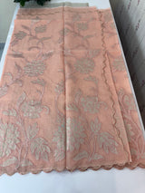 NetKota saree with tissue applique work MS15145- PastelPeach