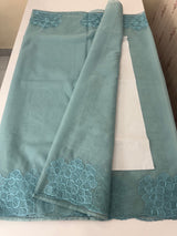 Semi organza saree with embroidery & scallop border - MSH901 LightBlue