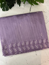 Semi tussar saree with cutwork MSHK566 Lavender