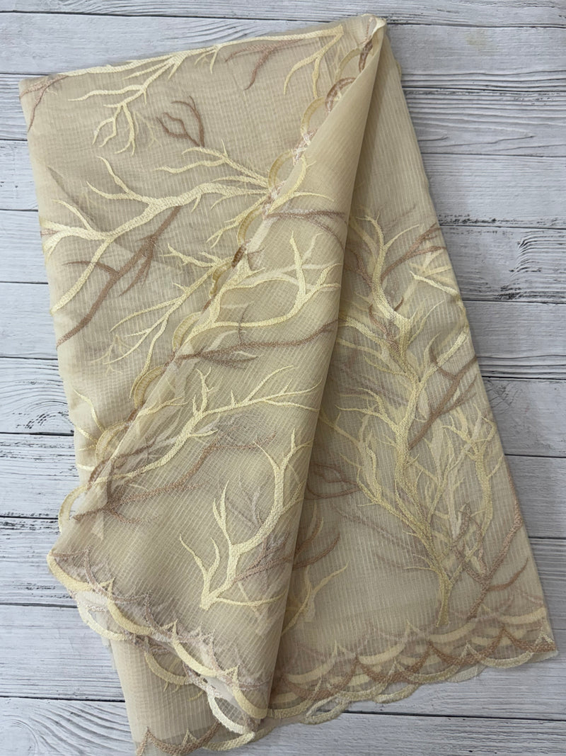 Kota silk embroidery saree  MSH125 - Beige