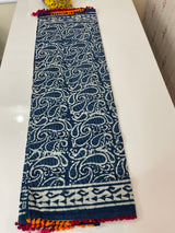 Pure mul cotton hand block printed saree SKSRMY