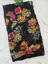 Chiffon Brasso saree with mirror work - MS7611 Black(2)