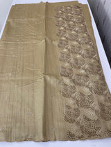 Cutwork Semi tussar saree MTSS657 Chiku